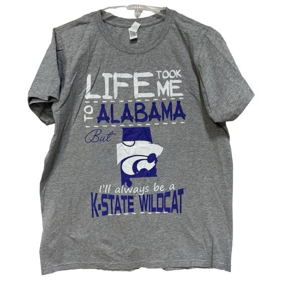 Alabama Kansas State K-State WIldcats Shirt Tee T-Shirt Womens 3XL Gray Football - Picture 1 of 5